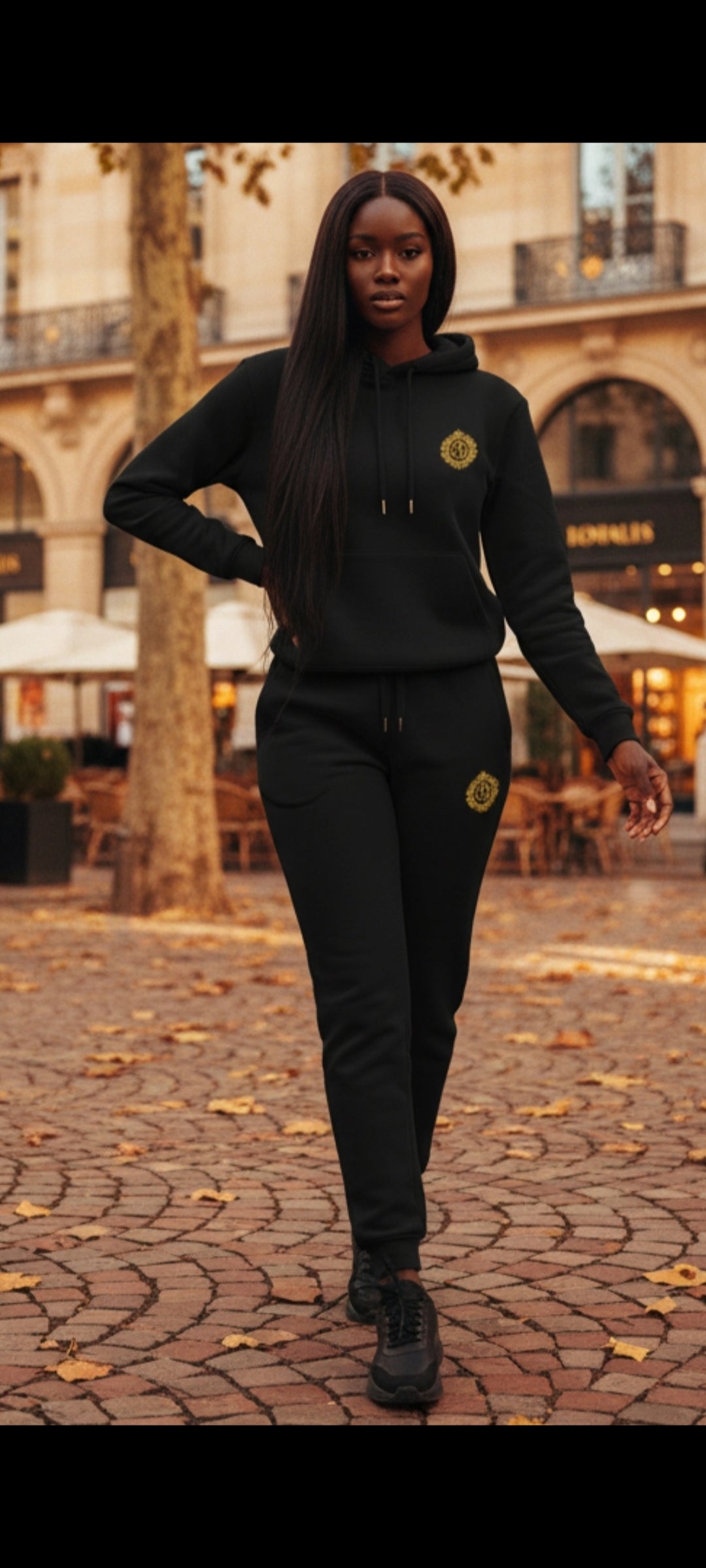PERSONALBEST74 BLACK & GOLD LUXURY TRACKSUIT